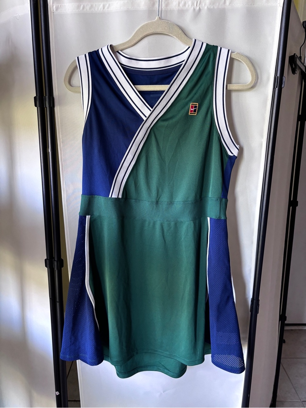 Nike Green and Navy Wrap-Style Athletic Mini Dress